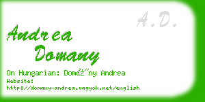 andrea domany business card